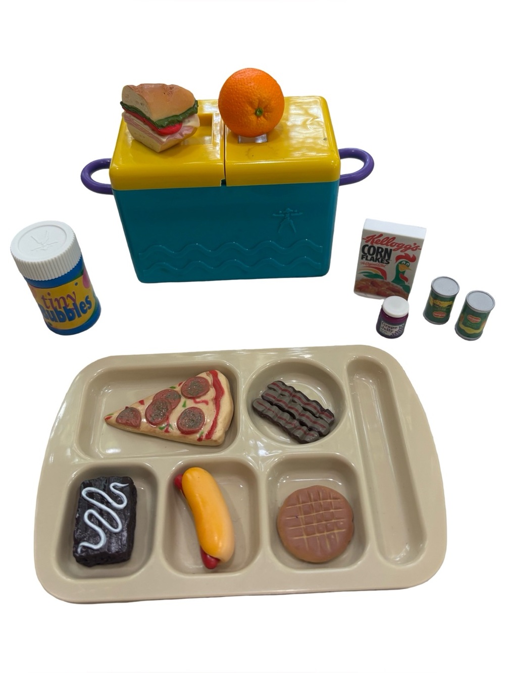 Vintage 90s American Girl Play Food Lunch Tray Set with Cooler